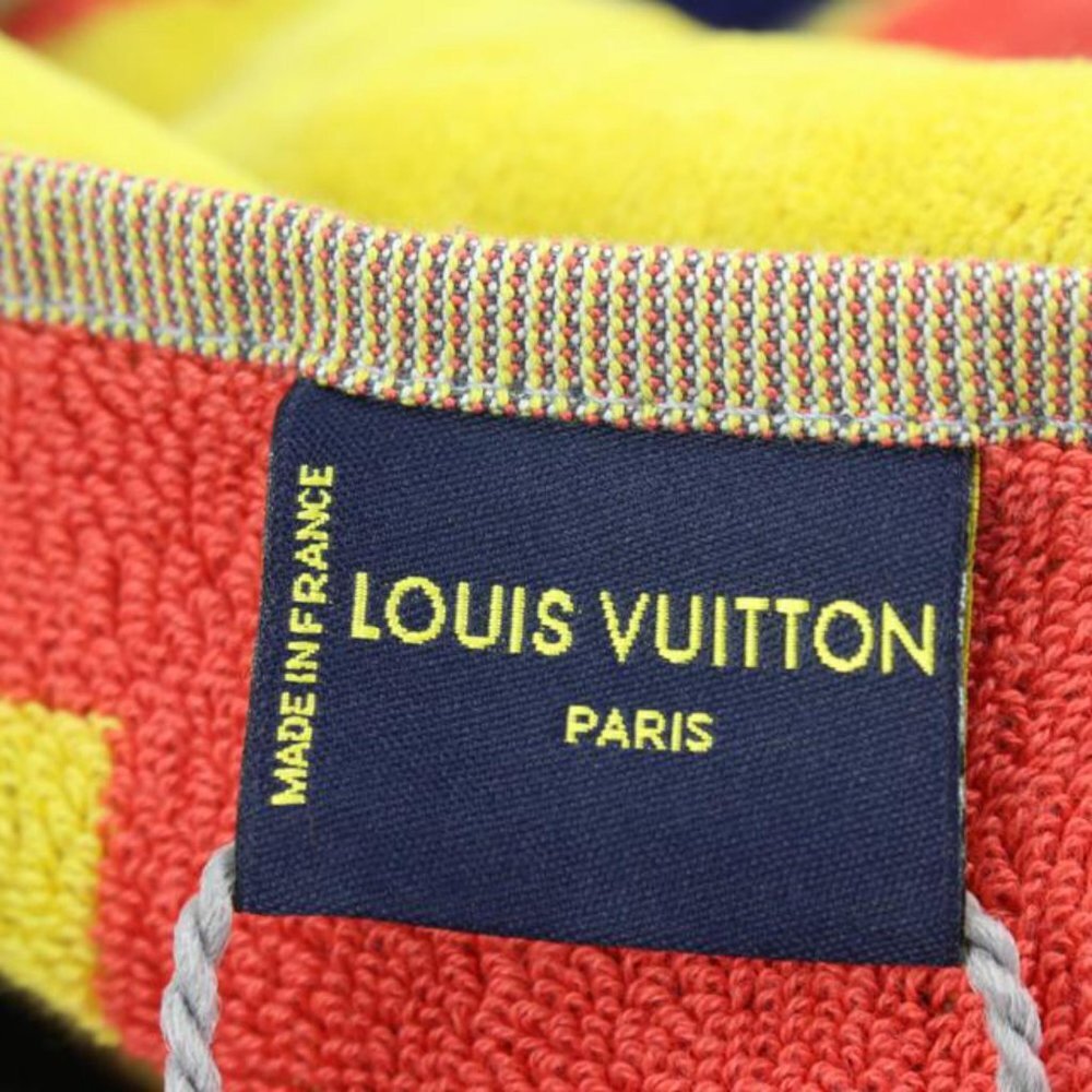 Louis Vuitton XL Huge Blue x Yellow x Red 2003 Auckland LV Cup Towel Throw 77lz4 - Picture 5 of 12